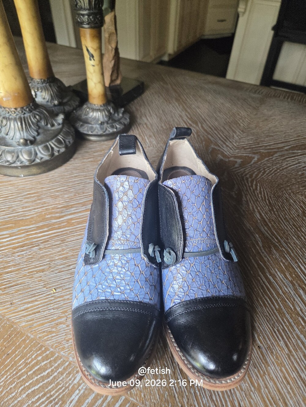 Freebird Mabel Leather Croc Embossed Slip On Shoes Designer Handmade #90 - Picture 12 of 16